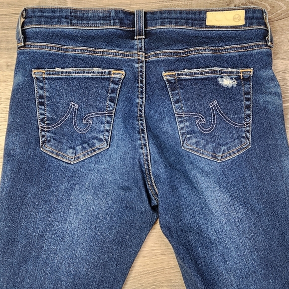 AG Adriano Goldschmied Super Skinny The Legging Ankle Distressed Denim Jean 28 R - Picture 12 of 13